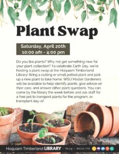 WSU Master Gardeners are offering a Plant Clinic at HRL on April 20, 2024