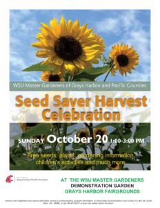 Seed Saver Harvest Celebration 10-20-2024 from 1;00 TO 3:00 pm